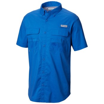 Columbia Overhemd Heren, PFG Half Moon Short Sleeve Blauw, 35VMEHWOC